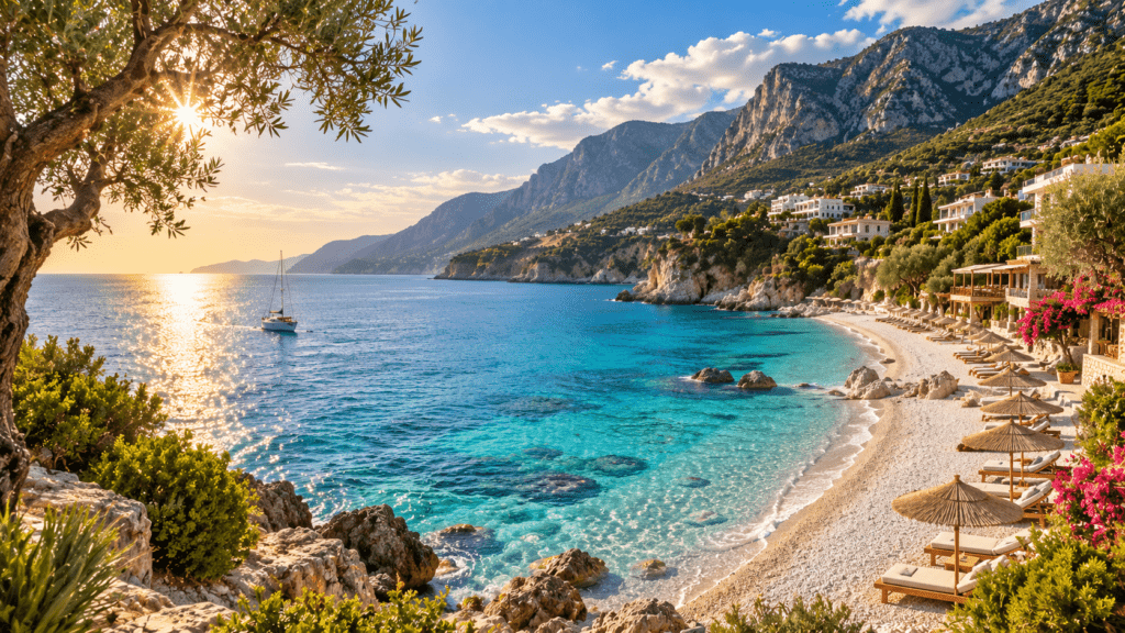 Dhërmi – plazh me ujëra të kristalta në Rivierën Shqiptare