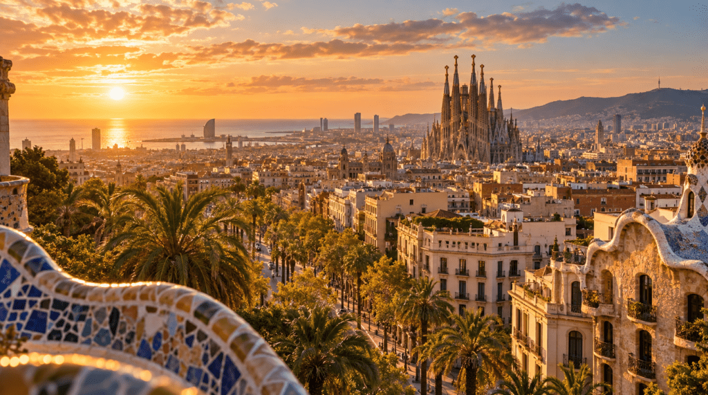 Barcelona – Sagrada Família dhe panorama e qytetit